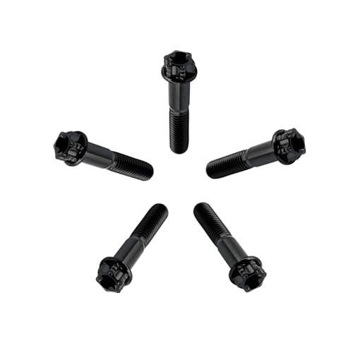 Image of RISON Titanium Bolts M10*1.25 * 35 Torx Titanium Bolts for Motorcycles Hex Head Dual Drive Black Titanium Flange Bolt Pack of 5