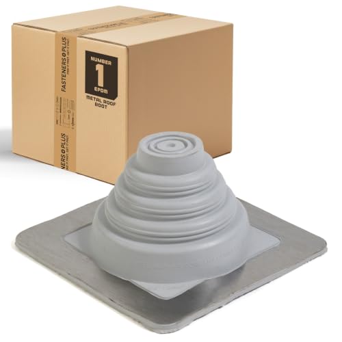 Fasteners Plus #1 Square EPDM Metal Roof Pipe Flashing Boot