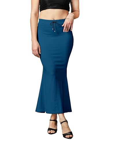 Image of ZORNITSA Cotton Lycra Saree Shapewear Petticoat for Women, Stretchable Saree Shaper Petticoat Inskirt, Shape wear Dress for Saree, Skirts