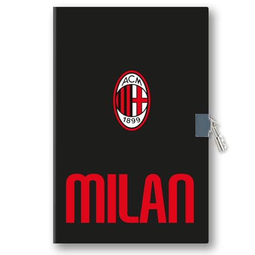 Seven Diario segreto del tifoso AC MILAN con lucchetto e confezione regalo inclusa, Bambino, Ragazzo, Calcio, Prodotto ufficiale, Idea regalo