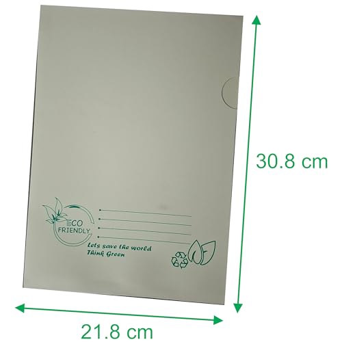 Image of PAPERBOARD A4 L Folder 200 GSM| Paper Holders Organizer Document Sleeves for Protection|Suitable for School,Offices & Projects |- Pack of 10 nos. (Light Green)
