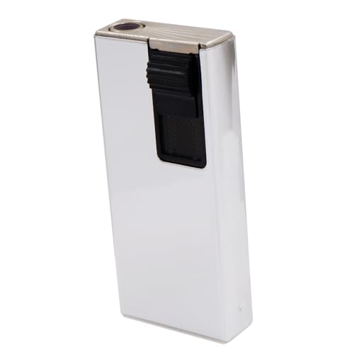 Image of Windproof Jet Flame Refillable Slide Button Cigarette Lighter Pocket Lighter (Silver)