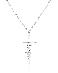5.Hope Letter Cross Necklace