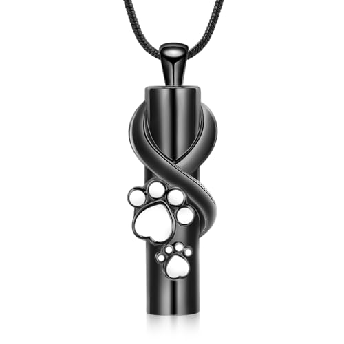 Pendentif pour cendres humaines et animaux : collier funéraire patte de chien
