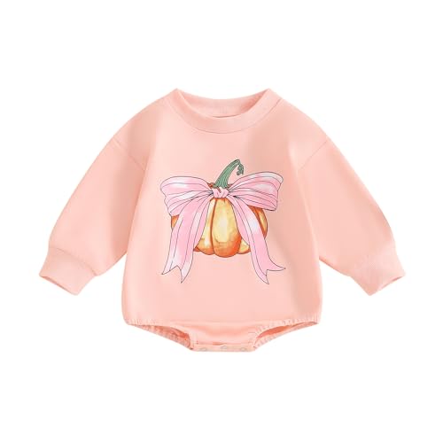 Baby Girl Halloween Outfit Ghost Crewneck Long Sleeve Sweatshirt Romper Oversized Sweater Fall Clothes