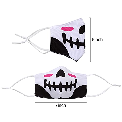Joyin 6 Pcs Halloween Funny Reusable Washable Face Cloth Covers For Kids & Adults, 6 Design Halloween Pattern Adjustable Elastic Ear Loop For Halloween Indoors & Outdoors Use #TOP6