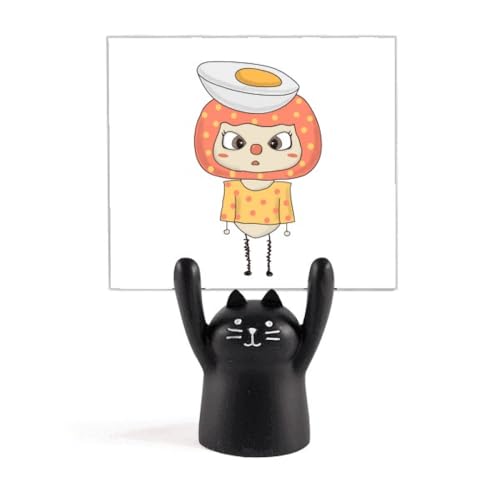 Œuf alimentaire support mémo chat noir mignon décoration table bureau jaune