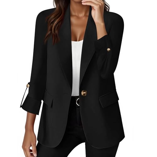 Generisch Blazers Femme Chic et Élégant Veste Blazer Grandes Tailles Manches Longues Classique pour Bureau Travail Soirées Décontractées Femme Slim Fit...