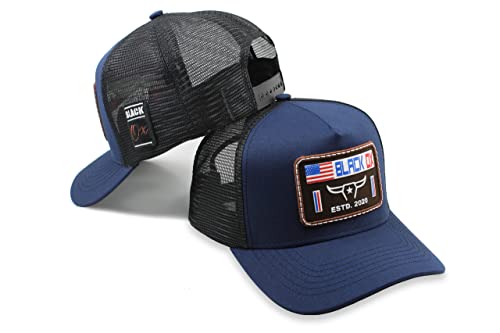 Boné Country Masculino Black Ox Touro Aba Curva Trucker Telinha Cor:Azul