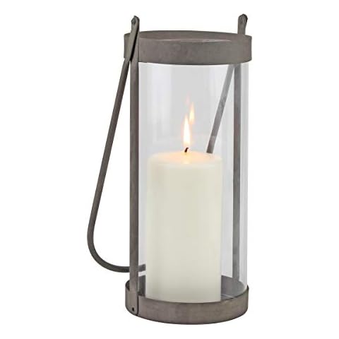Stonebriar Hurricane Candle Lantern with Zinc Frame Cover