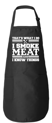 Freedomtees That's What I Do I Smoke Meat And I Know Things Funny BBQ Apron Smoking Meat Father's...