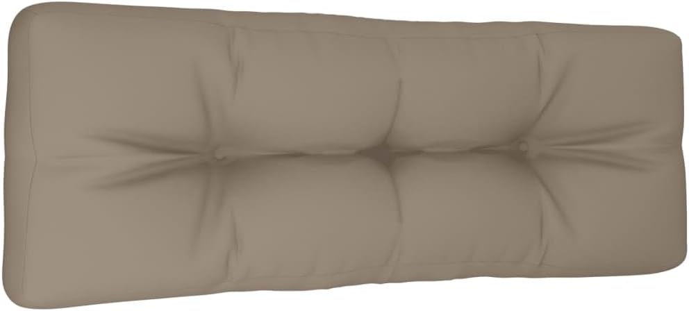 vidaXL Outdoor Pallet Cushion - Taupe, Water-Repellent, Hollow Fiber Filling 47.2"x15.7"x4.7"