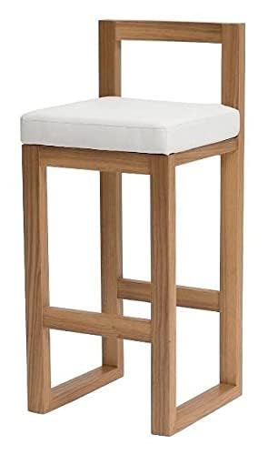 Sheesham Wood Bar Chair with Cushioned Seat - Elegant and Durable Bar Stool for Home & Kitchen | Living Room (Natural Finish)-image-28