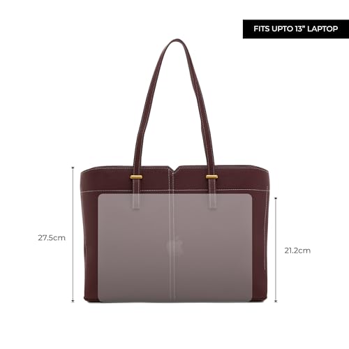 Image of Miraggio Isadora 13 Inch Laptop Tote Bag For Women Office Use | Office Tote Bag With Padded Laptop Sleeve And Zipper Closure | Stylish Totes