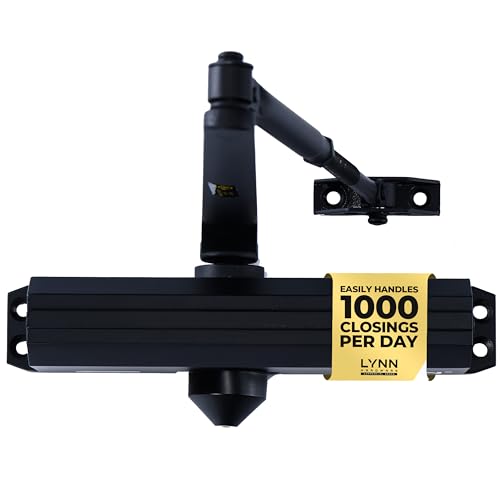 Image of LYNN HARDWARE Medium /Heavy Duty Commercial Door Closer with Speed Controls | Contractors Choice, Adjustable Speed & Force, Automatic Door Closers, 3 Mounting Options, 3 Hour Fire Rated (DC7016 Black)