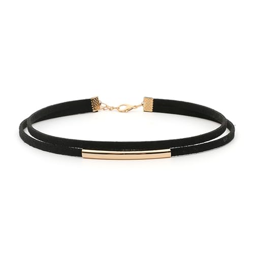 Shegirl Black Collar Necklace Velvet Choker Necklaces Fashion Punk Jewelry for Women (Gold) by Shegirl - Used condition - US$7.66