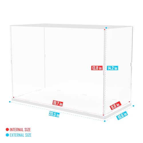Image of Choowin Acrylic Display Case for Lego Neuschwanstein Castle 21063 for Lego Display Thickened Clear Acrylic Display Cases for Collectibles Assemble Dustproof Display Box(White Base)