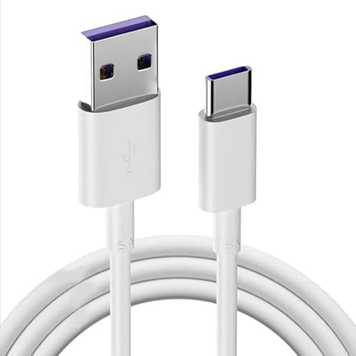 Image of USB Type C Cable 3A Fast Charging 1M Braided Cable for Iphone Smartphones, Tablets, Laptops & other Type C devices, 480Mbps Data Sync, Quick Charge 3.0 (WHITE)