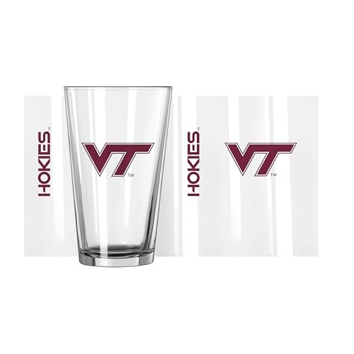 Image of Logo Brands NCAA 16 oz Pint Glass - Durable Glass With Bold Team Color- Chip-Resistant Rim Drinkware For Fans, Tailgates, Home Bars & Everyday Use