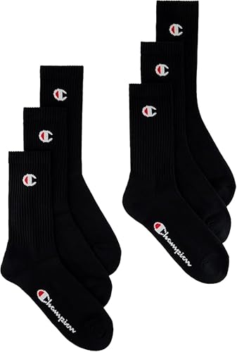 Champion - Champion Lot de 6 paires de chaussettes unisexes, bleu marine, blanc, gris clair chiné, 35-38 EU