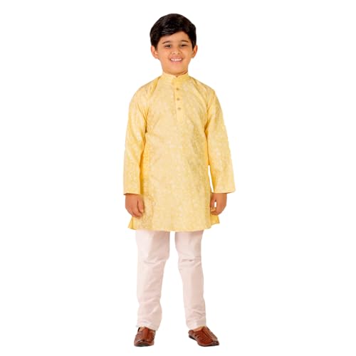 Image of Boy's Kids Kurta Pajama Set | Solid | Cotton| Traditional Ethnic Wear | 1 To 16 Years | P-171