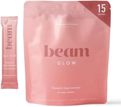 Beam Glow, Hormone Balance for Women, Cortisol Support for Women, Thyroid Support Powder with Selenium, Bromelain and Chasteberry, PMS Relief, Hair Skin & Nails, Health and Wellness Gift, 15 Servings