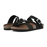 WHITE MOUNTAIN Shoes Hazy Footbed Sandal, Black/Nubuck, 9 M