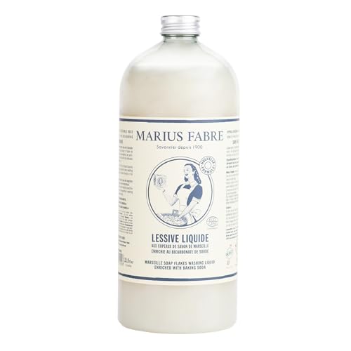 Marius Fabre 100% Marseille Soap Flakes Liquid Detergent with Baking Soda - 1L (33.8 fl oz) - Hypoallergenic image 3