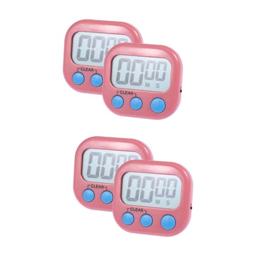 IMIKEYA 4pcs Digital Kitchen Timer Screen Cooking Timer Magnetic Ultra Thin Lab Timing Device Loud Alarm No Battery