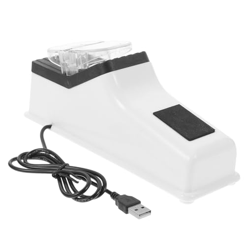 EXQUIMEUBLE 電動包丁研ぎ器 小型多機能シャープナー 家用キッチン砥石 滑り止め底面付き はさみ研ぎ可能 充電式 快速研磨設計