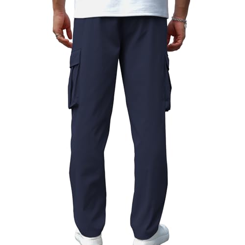 Men's Casual Cargo Sweatpants Waist Drawstring Joggers Tactical Loose Fit Pants for Men with Multi Pockets2