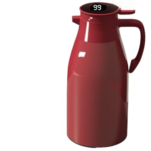 Aoasious サーモジャグ 魔法瓶 保温ポット 2L 大容量 真空断熱 ステンレス 広口で洗いやすい 保冷対応 テーブルポット コーヒー ティー 麦茶 家庭用 オフィス用 M18 (レッド)