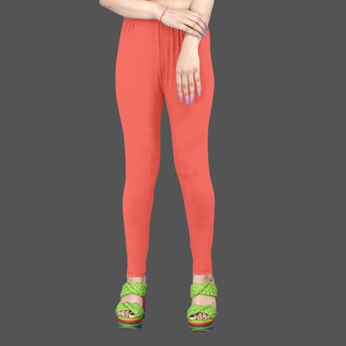 Image of Women's Solid Mid Rise Slim Fit Ankle Length Leggings - Comfortable and Stylish Yoga Pants for Workout, Running and Everyday Wear