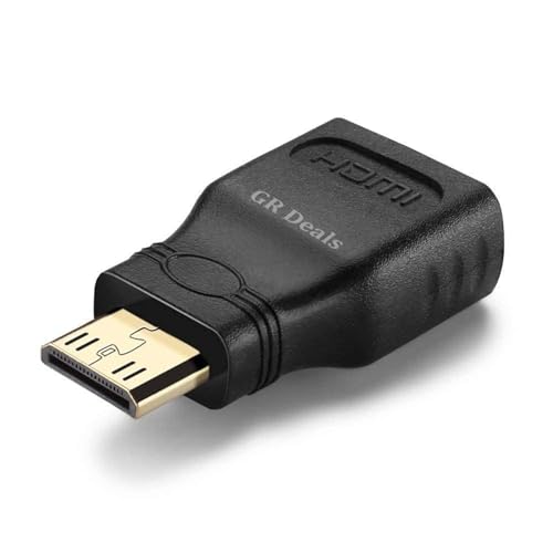 Image of Mini HDMI Adapter Mini HDMI Adapter, HDMI Female to HDMI Male Connector Converter for Cameras, Cam Recorders, Tablet Gaming, Graphic Card Console. Black.