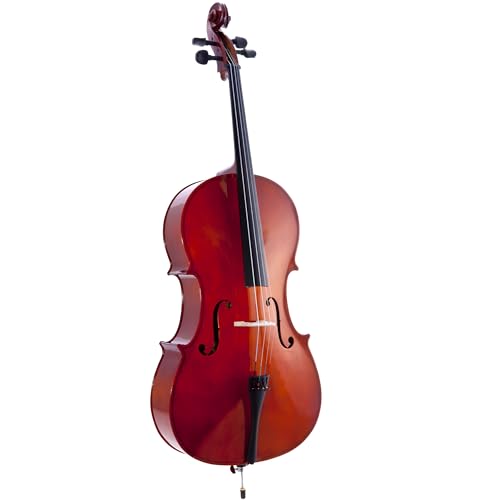 D'Luca MC100-4/4 Meister Student Cello 4/4 Package with Free Stand, Bag, Strings, Chromatic Tuner, Rosin and Bow
