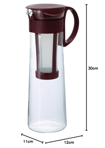 Hario Cold Brew Coffee Pot Mizudashi 1000ml, 1 liters, Brown, Large