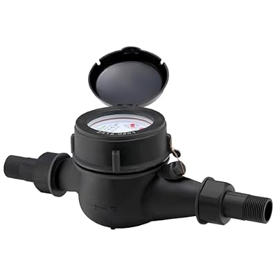 Watflow DN20 Water Meter 3/4 NPT, ISO4064 Certification Cubic Water Flow Meter, Cold Water Meter with PVC for Garden or Home, Single-Jet Horizontal Install.