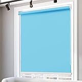  RYNS Store Enrouleur Occultant 120x200cm Isolant Thermique avec Anti-Regards Rideaux Tamisants Accessoires Inclus - Store pour Chambre, Salon, Bureau, Bleu Ciel