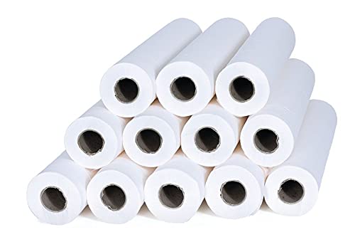 DSTOCK60- Lot de 12 rouleaux de draps d'examen pure ouate- 50 x 35cm - 100 formats 2 plis-50 x 35 cm-Draps pour cabinets médicaux - Soins - Hygiène Cover