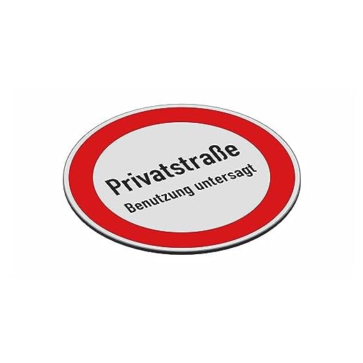 SCHILDER Systeme Verbotsschild Ø 400 mm - Verbundplatte 3 mm mit UV-Druck - MOTIV: Privatstraße - Glänzender UV-Schutzlack