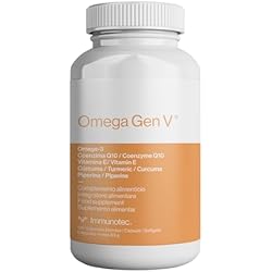 Omega Gen V® 5-in-1 Formula – Omega-3 Fish Oil (1,800mg) w/EPA & DHA + CoQ10, Turmeric, Piperine & Vitamin E | Fast Absorbing + Promotes Heart, Brain, Eye & Immune Health | 120 Soft Gels