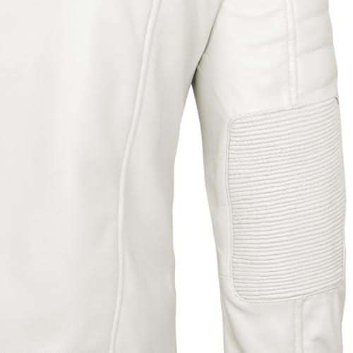 Image of fjackets Leather Jacket Men Real Lambskin - Cafe Racer Moto Style, Stand Collar Zip Up Jacket