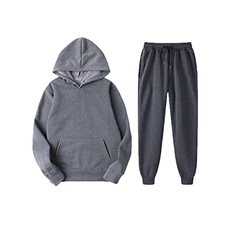 Survêtement 2 pièces gris foncé pantalon cordon sweat capuche M