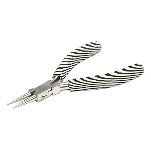 The Beadsmith Round Nose Pliers – Zebra Print Line – 5 inches (127 mm) – Comfortable Handle with Double Leaf Springs – Jewelry Making Tool for Creating Bracelets, Earrings and Necklaces