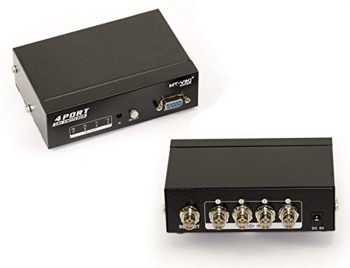 KALEA-INFORMATIQUE Conmutador SDI de 4 Puertos - 4 entradas BNC SDI a una Salida - Compatible con SD-SDI/HD-SDI y 3G-SDI 297MB/s - con Control Remoto y Capacidad de Control de Puerto COM RS232