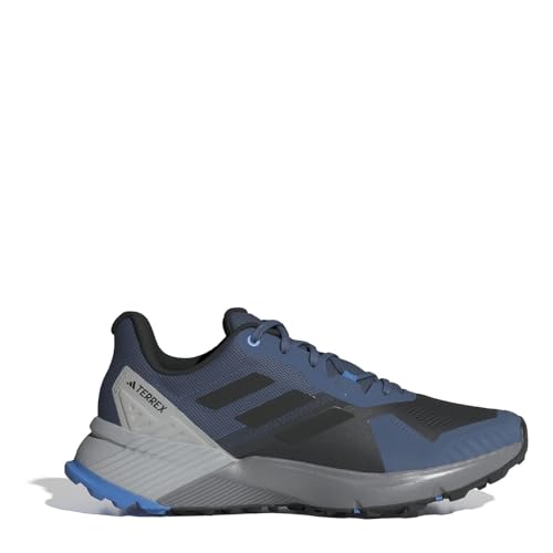 Adidas Uomo Terrex Soulstride Trail Running Shoes, Wonder Steel/Core Black/Pulse Blue, 44 2/3 EU