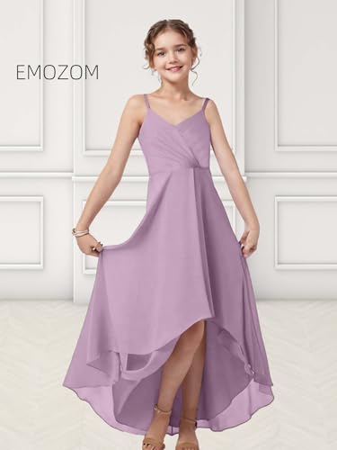 V Neck Junior Bridesmaid Dress Spaghetti Strap Flower Girls Dresses Girls Wedding Party Dress2
