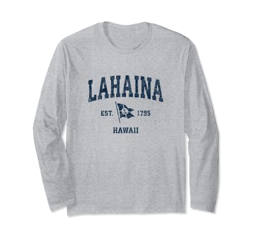 Lahaina HI Vintage Sports Navy - Bandera de ancla para barco Manga Larga