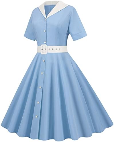 Womens Formal Date Night Gowns Evening Dress Short Sleeve Dress Homecoming Dresses Color Block Vintage Dress WO
