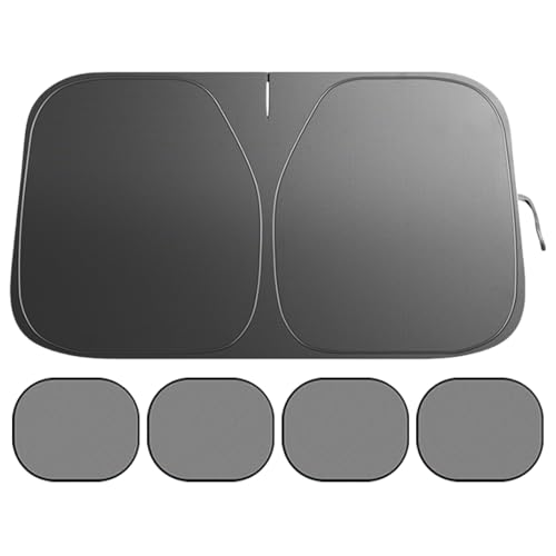 Sol de la Parrilla, Sol de la Parrilla del Coche - Obelle de Coche de Aislamiento Plegable con Succión,Accesorios de Protección UV Portátiles ligeros para Camping Trozo de Viaje